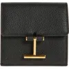 Tom Ford Calfskin Card Holder With Smooth Finish In Black