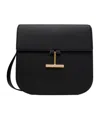 Tom Ford Tara Medium Crossbody In Grained Leather With Leather Strap In Black