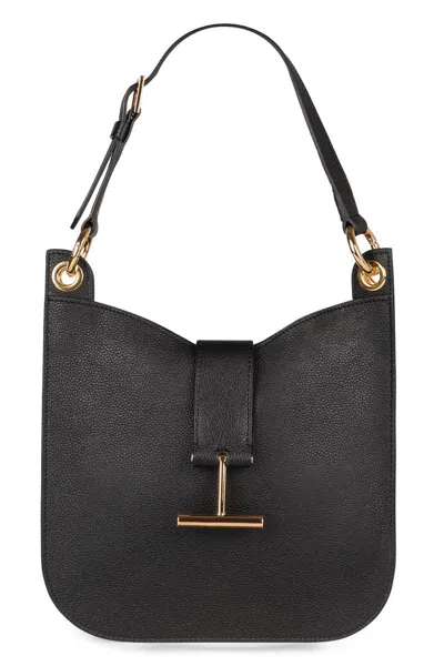 Tom Ford Tara Leather Crossbody Bag In Black
