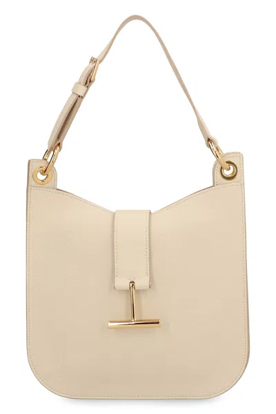 Tom Ford Tara Leather Crossbody Bag In Panna