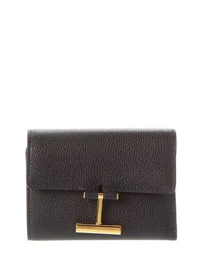 Tom Ford Tara Leather French Wallet In Black
