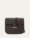 Tom Ford Tara Medium Crossbody In Grained Leather With Leather Strap In Black