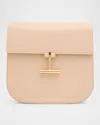 Tom Ford Tara Medium Crossbody In Grained Leather With Leather Strap In Light Beige