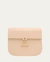 Tom Ford Tara Medium Crossbody In Grained Leather With Leather Strap In Light Beige