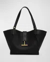 Tom Ford Tara Medium Grain Leather Tote Bag In Black