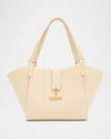 Tom Ford Tara Medium Grain Leather Tote Bag In Cream