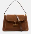 Tom Ford Tara Medium Suede Shoulder Bag In Brown