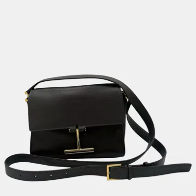 Pre-owned Tom Ford Tara Mini Black Leather Crossbody Bag