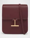 Tom Ford Tara Mini Crossbody Bag In Grain Leather In Purple