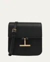 Tom Ford Tara Mini Crossbody Bag In Grain Leather In Black