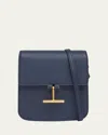 Tom Ford Tara Mini Crossbody Bag In Grain Leather In Blue