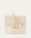 Tom Ford Tara Mini Crossbody Bag In Grain Leather In White