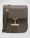 Tom Ford Tara Mini Crossbody Bag In Grain Leather In Graphite