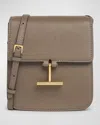 Tom Ford Tara Mini Crossbody Bag In Grain Leather In Greige
