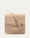 Tom Ford Tara Mini Crossbody Bag In Grain Leather In Light Beige