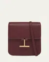 Tom Ford Tara Mini Crossbody Bag In Grain Leather In Purple