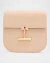 Tom Ford Tara Medium Crossbody In Grained Leather With Leather Strap In Light Beige