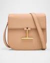 Tom Ford Tara Mini Crossbody In Grained Leather With Leather Strap In Powder Pink