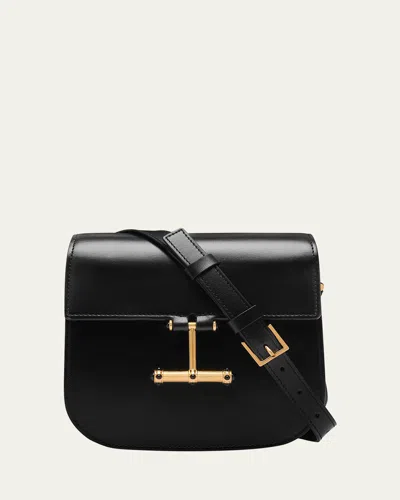 Tom Ford Tara Mini Flap Crossbody Bag In Leather In Black