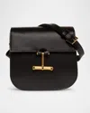 Tom Ford Tara Mini Flap Crossbody Bag In Leather In Black