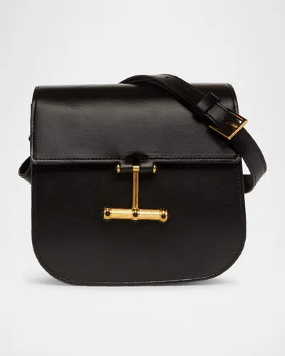 Tom Ford Tara Mini Flap Crossbody Bag In Leather In Black