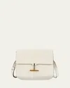Tom Ford Tara Mini Shoulder Bag In Grained Leather In White