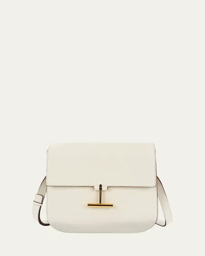 Tom Ford Tara Mini Shoulder Bag In Grained Leather In White