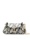 Tom Ford Tara Small Shoulder Bag In Python-printed Leather In Black