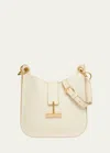 Tom Ford Tara Small Hobo Crossbody In Grained Leather In 1w018 Cream