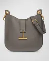 Tom Ford Small Tara T-bar Leather Shoulder Bag In Gray