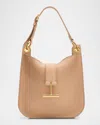 Tom Ford Tara Small Hobo Crossbody In Grained Leather In Powder Pink