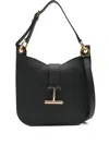 Tom Ford Tara Small Leather Shoulder Bag Top Handle In Black