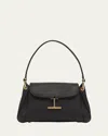 Tom Ford Tara Small Shoulder Bag In Grain Leather In Black