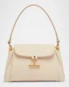 Tom Ford Tara Small Shoulder Bag In Grain Leather In Cream