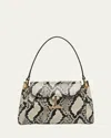 Tom Ford Tara Small Shoulder Bag In Python-printed Leather In Roccia