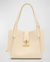 Tom Ford Tara Small Tote In Grained Leather In Cream