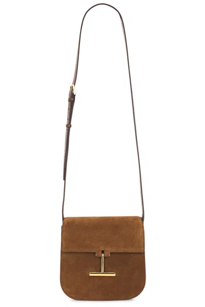 Tom Ford Tara Suede Mini Crossbody In Whisky