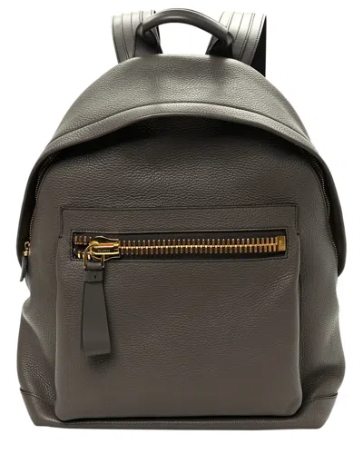Tom Ford Taupe Grained Calfskin Leather Buckley Backpack (authentic Pre-loved)