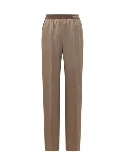 Tom Ford Taupe Relaxed Pyjamas Trousers In Grey