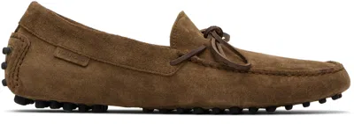 Tom Ford Taupe Rod Suede Loafers In Brown