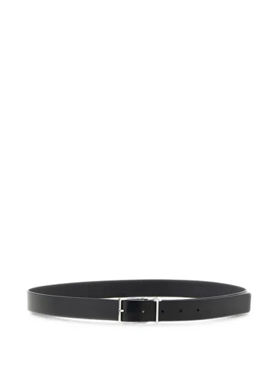 Tom Ford Leather Belts Featuring Signature Silver Tone Hardware In Black