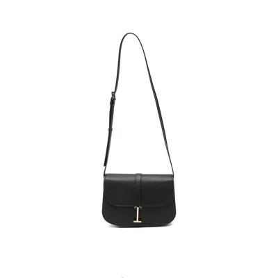 Tom Ford T-clasp Grained Leather Shoulder Bag In Black