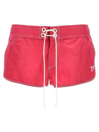 TOM FORD TOM FORD TECH NYLON SHORTS WITH LOGO PRINT