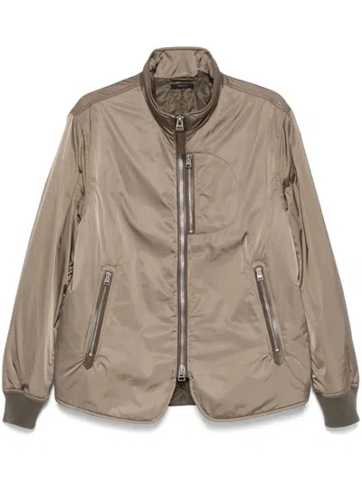 Tom Ford Technical-satin Jacket In 绿色