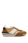 Tom Ford James Mixed Media Low Top Sneaker In Brown