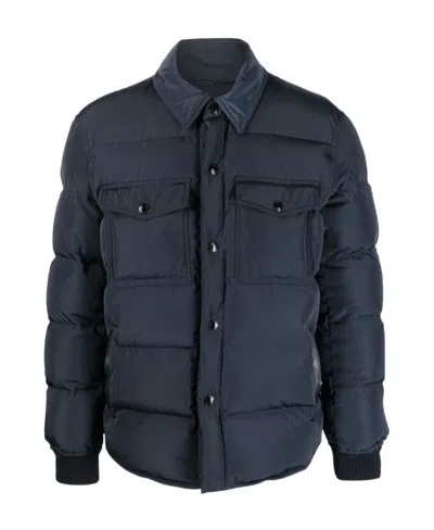Tom Ford Techno Ottoman Padded Jacket In Blue