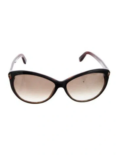 Pre-owned Tom Ford Telma Cat-eye Sunglasses In Brown
