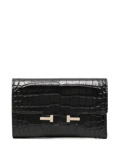 Tom Ford T-embellishment Wallet In Black