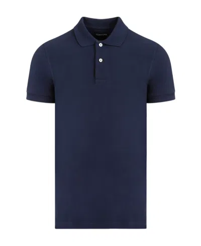 Tom Ford Tennis Piquet Polo Shirt In Black