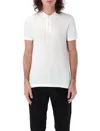 Tom Ford White Polo Shirt With Classic Collar In Cotton Blend Man